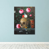 Schedel Vanitas Stilleven Jan van Kessel Canvas Afdruk (Insitu (Houten vloer))