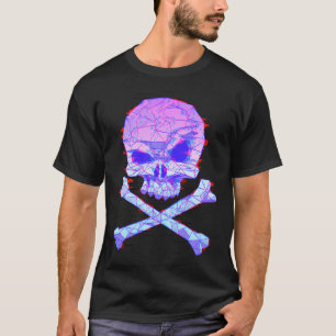 Schedel Vaporwave Esthetische Stijl Glitch Effect T-shirt