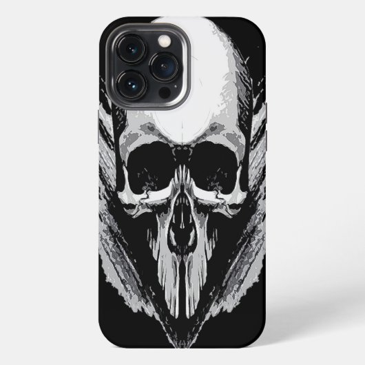 Schedel vectorposter iPhone hoesje (Achterkant)
