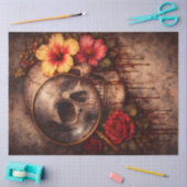 Schedel Vergrootglas Decoupage Papier (Craft)
