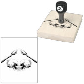 Schedel verliefd gotisch skelet Halloween bruiloft Rubberstempel (Gestempeld)