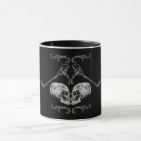 "Schedel Verliefd" Vintage Skeletten Zwart