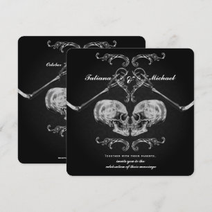 "Schedel Verliefd" Vintage Skeletten Zwarte Bruilo Kaart