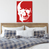 Schedel verpakt Canvas - Wit & Rood Fantasy Art (Insitu (Slaapkamer))