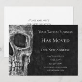 Schedel Verplaatsende Koele Gotische Zwarte Witte  Aankondiging (Voorkant / Achterkant)