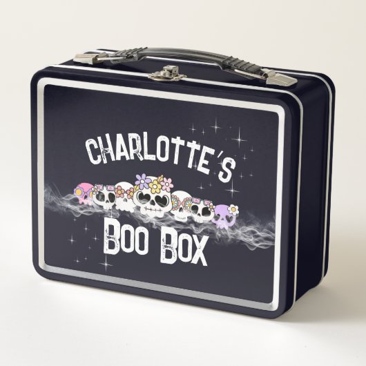 Schedel-viering Boo Box Oude School Lunchbox (Voorkant)