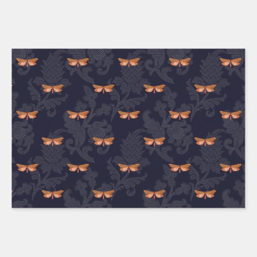 Schedel & Vlinder Kant Halloween Wrapping Papier Inpakpapier Vel (Voorkant 3)