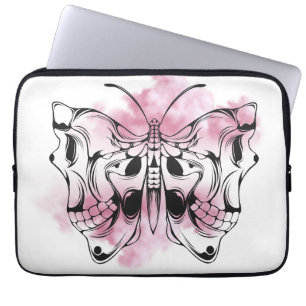 Schedel vlinder laptop sleeve