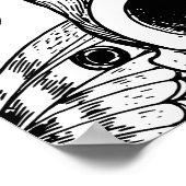 Schedel, vlinders: met de hand getekend patroon poster (Hoek)