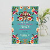 💀🎉Schedel Vol met Rozen, de Día de los Muertos Kaart (Staand voorkant)