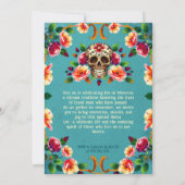 💀🎉Schedel Vol met Rozen, de Día de los Muertos Kaart (Achterkant)