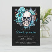 schedel volwassen Drink omhoog heksen Halloween fe Kaart (Staand voorkant)