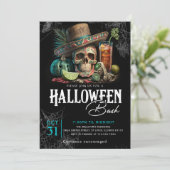Schedel Volwassen Halloween Cocktails Feest Uitnod Kaart (Staand voorkant)