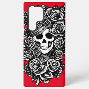 schedel vrouw roos bloemen illustratie dag van de samsung galaxy hoesje