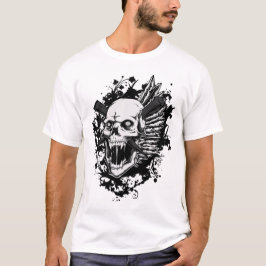 Schedel Warrior T-shirt Gotische Skelet Tee