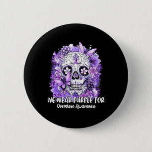 Schedel We Draag Paarse voor bewustwording van ove Ronde Button 5,7 Cm