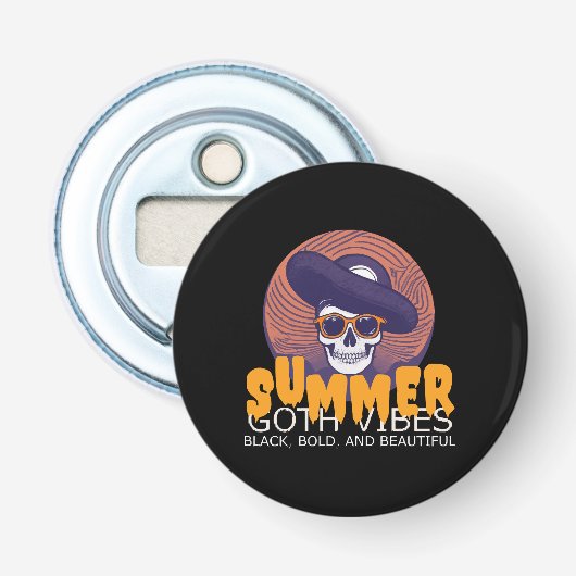 schedel zomerhoed button flesopener (Voorkant)
