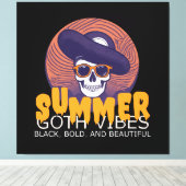 schedel zomerhoed canvas afdruk (Insitu (Houten vloer))