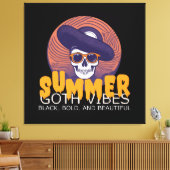 schedel zomerhoed canvas afdruk (Insitu (Woonkamer))