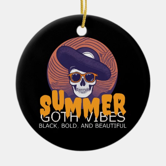 schedel zomerhoed keramisch ornament (Voorkant)