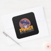 schedel zomerhoed vierkante sticker (Envelop)