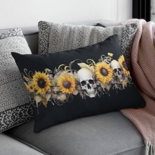 Schedel Zonnebloem Halloween Goth Kussen