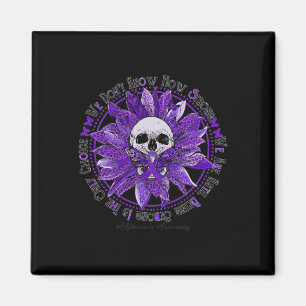 Schedel Zonnebloem Warrior Paarse Lint Alzheimer A Magneet
