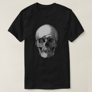 Schedel Zwart en Wit Kunst T-shirt
