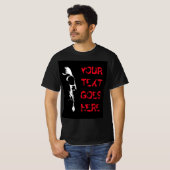 Schedel Zwart Rood Verdrietig Tekst Mannen Hallowe T-shirt (Voorkant volledig)