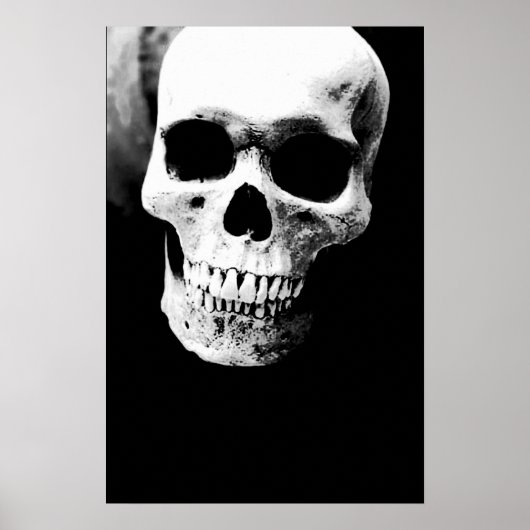 Schedel Zwart Wit Fantasy Metaal Rock Poster (Voorkant)
