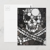 Schedel zwart wit piraat briefkaart (Voorkant / Achterkant)