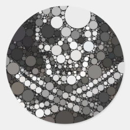 Schedel zwart wit piraat ronde sticker