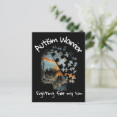  schedelautisme strijder voor mijn zoon briefkaart (Staand voorkant)