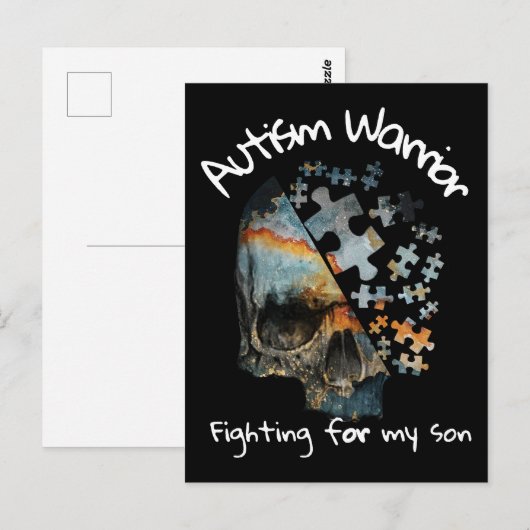  schedelautisme strijder voor mijn zoon briefkaart (Voorkant / Achterkant)