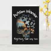  schedelautisme strijder voor mijn zoon kaart (Gele Bloem)