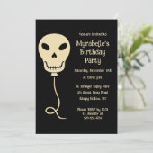 Schedelballon Gothic Verjaardagsfeestje Kaart (Staand voorkant)