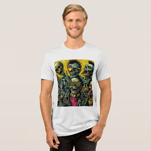 schedelband Tri-Blend shirt (Voorkant volledig)