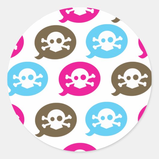 Schedelbellen Ronde Sticker (Voorkant)
