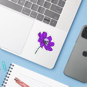 Schedelbloem Sticker (Laptop met iPhone)