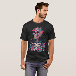 Schedelbloemen Grafisch Donker Esthetisch Gotisch T-shirt