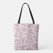 Schedelbloemen: Mexicaanse dag naadloos. Tote Bag (Achterkant)