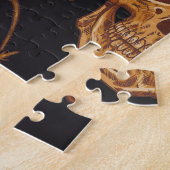 Schedelbloemen: naadloze donkere achtergrond. legpuzzel (Zijkant)