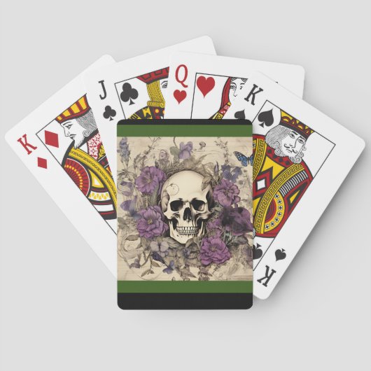  schedelbloemen Paarse Pokerkaarten (Achterkant)