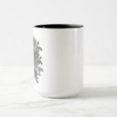 Schedelboeket bloemen zwart en wit mok (Midden)