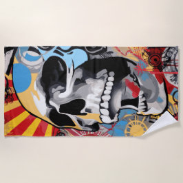 Schedelcollage Straatkunst Illustratie Strandlaken