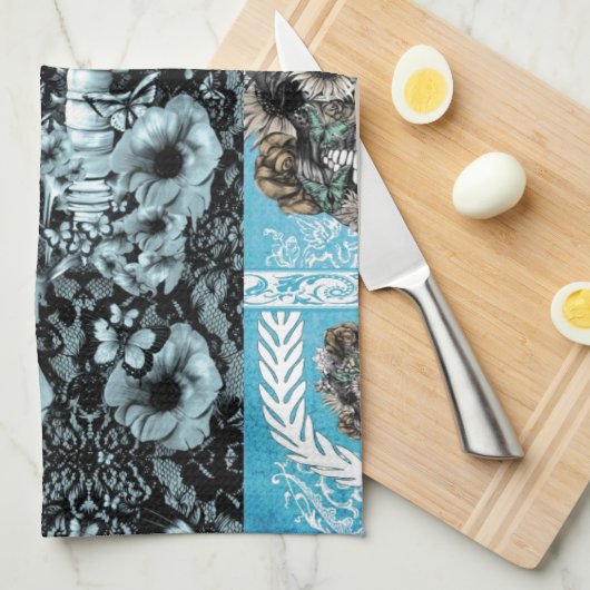  schedelcollage theedoek (Quarter Fold)