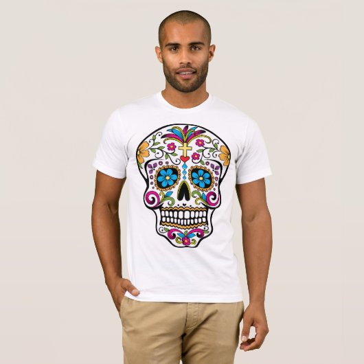 Schedeldag van dode versierde calaveras t-shirt (Voorkant volledig)