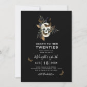 Schedeldood aan haar twintiger 30ste verjaardag kaart (Voorkant)