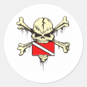 Schedelduikvlag Ronde Sticker