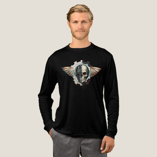 Schedelenvleugel Embleem Tri-Blend Shirt (Voorkant)